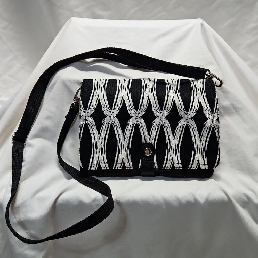 Thirty-One 31 Double Up Crossbody Purse Black Links